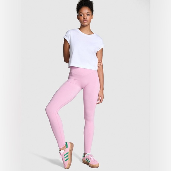 PINK Winter Seamless Classic Leggings Size S Pink Poodle NWT Stretchy - Picture 2 of 8